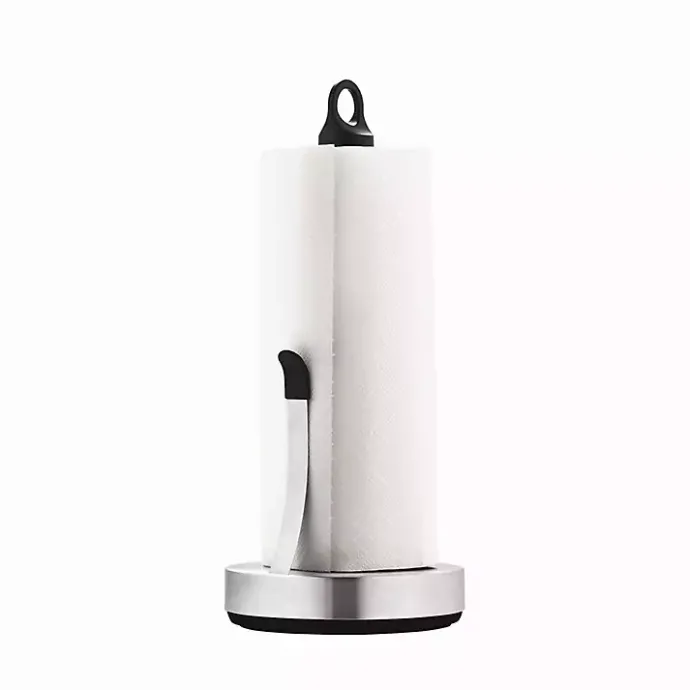 New Kirklands Home Stainless Weighted Paper Towel Holder With Arm Silver