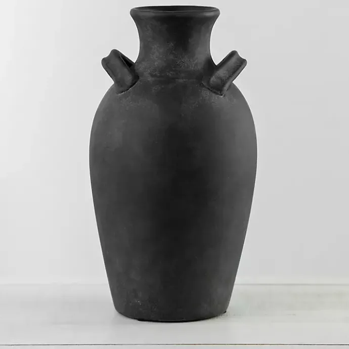 Sale Kirklands Home Stamos Matte Terracotta Vase, 14 in. Black