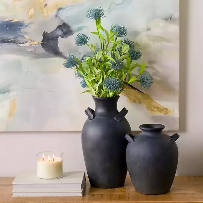 Sale Kirklands Home Stamos Matte Terracotta Vase, 14 in. Black