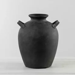 Sale Kirklands Home Stamos Matte Terracotta Vase, 10 in. Black