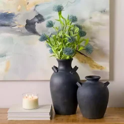 Sale Kirklands Home Stamos Matte Terracotta Vase, 10 in. Black