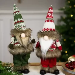 Sale Kirklands Home Standing Gnome with Knitted Christmas Outfit Green