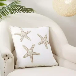 Hot Kirklands Home Starfish Serenity Embroidered Throw Pillow