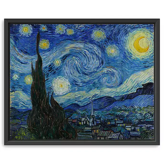 Discount Kirklands Home Starry Night Framed Canvas Art Print, 18x22 Blue