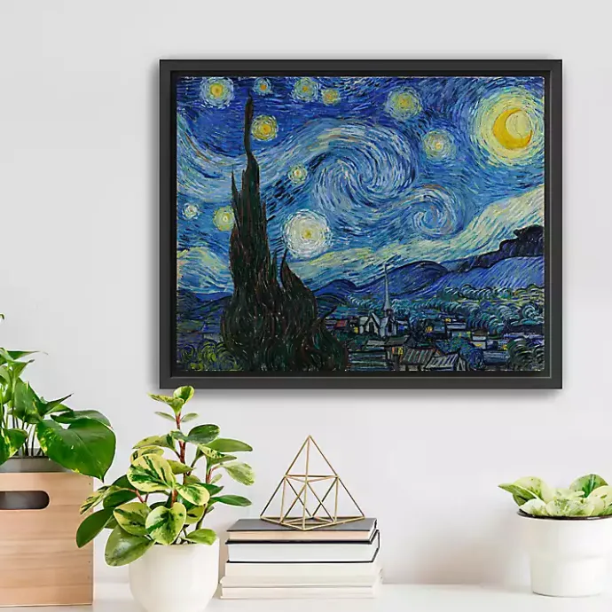 Discount Kirklands Home Starry Night Framed Canvas Art Print, 18x22 Blue