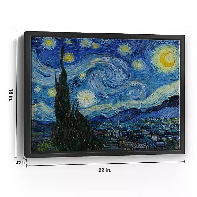Discount Kirklands Home Starry Night Framed Canvas Art Print, 18x22 Blue