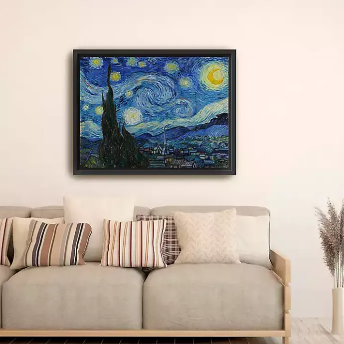 Clearance Kirklands Home Starry Night Framed Canvas Art Print, 32x42 Blue