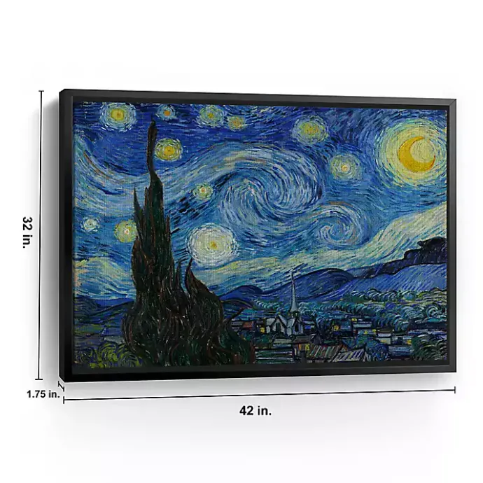 Clearance Kirklands Home Starry Night Framed Canvas Art Print, 32x42 Blue