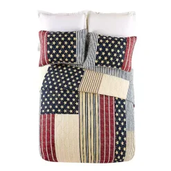 New Kirklands Home Stars and Striped Patch 2-pc. Twin Quilt Set