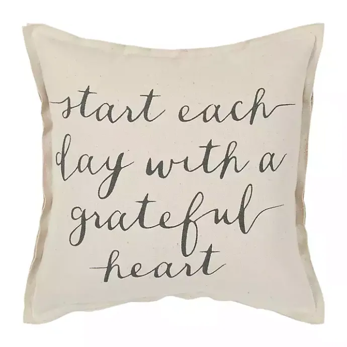 Hot Kirklands Home Start Each Day With A Grateful Heart Pillow
