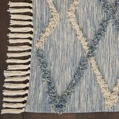 Sale Kirklands Home Steel Blue Raised Texture Chevron Runner, 2x6