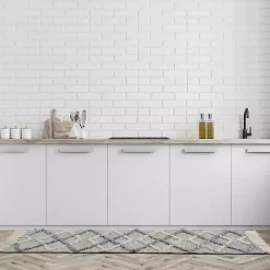 Sale Kirklands Home Steel Blue Raised Texture Chevron Runner, 2x6