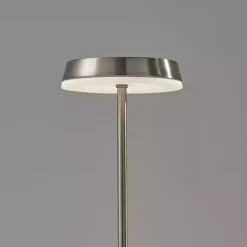 Outlet Kirklands Home Steel Metal Disc Frosted Light Cordless Table Lamp Silver