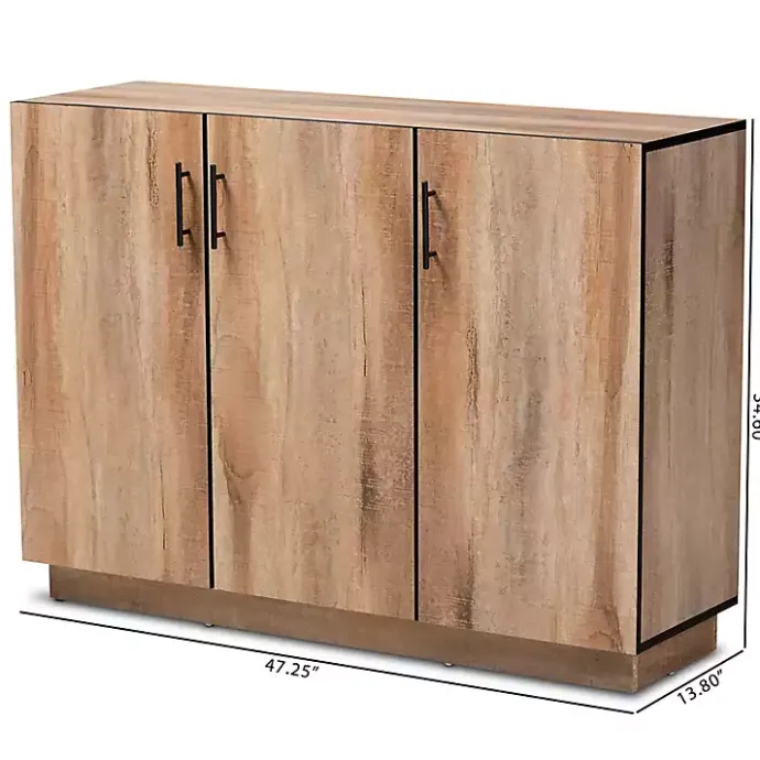 Outlet Kirklands Home Stella Contemporary Oak 3-Door Sideboard