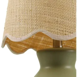 Clearance Kirklands Home Stella Mini Table Lamp with Woven Shade Green