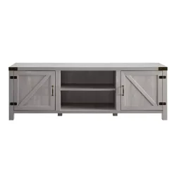 New Kirklands Home Stone Barn Door TV Stand Gray