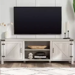 New Kirklands Home Stone Barn Door TV Stand Gray