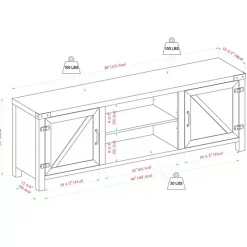New Kirklands Home Stone Barn Door TV Stand Gray
