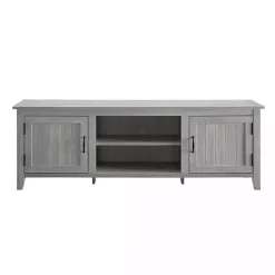 Clearance Kirklands Home Stone Grooved Door Modern Farmhouse TV Stand Gray