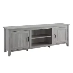 Clearance Kirklands Home Stone Grooved Door Modern Farmhouse TV Stand Gray