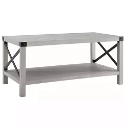 New Kirklands Home Stone Modern Farmhouse Coffee Table Gray