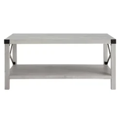 New Kirklands Home Stone Modern Farmhouse Coffee Table Gray
