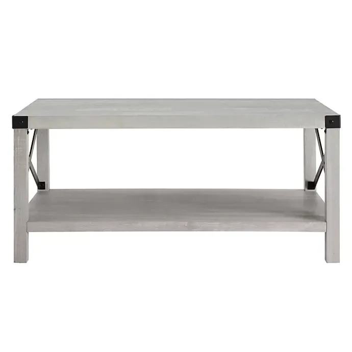 New Kirklands Home Stone Modern Farmhouse Coffee Table Gray