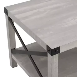 New Kirklands Home Stone Modern Farmhouse Coffee Table Gray