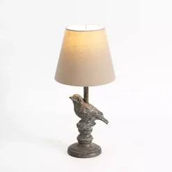 Best Kirklands Home Stone Gray Perched Bird Table Lamp Tan
