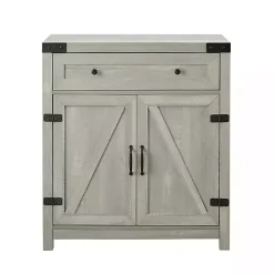 Kirklands Home Stone Rustic Barndoor Cabinet Gray