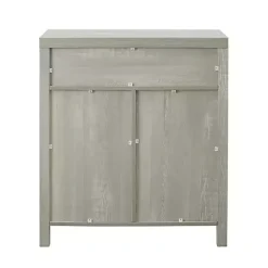 Kirklands Home Stone Rustic Barndoor Cabinet Gray