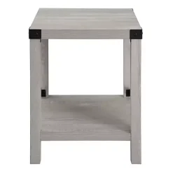 Hot Kirklands Home Stone Rustic Wood Accent Table Gray