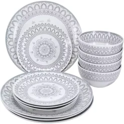 Discount Kirklands Home Stone Lila Patterned 12-pc. Dinnerware Set