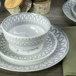 Discount Kirklands Home Stone Lila Patterned 12-pc. Dinnerware Set