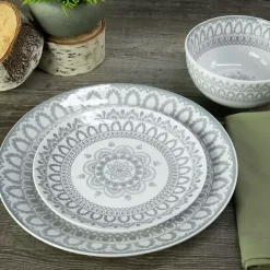 Discount Kirklands Home Stone Lila Patterned 12-pc. Dinnerware Set