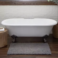 Clearance Kirklands Home Stone Lofty Pile Chenille Bath Mat, 34 in. Gray