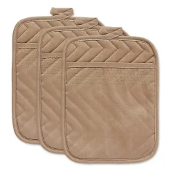 Online Kirklands Home Stone Quilted 3-pc. Potholder Set Brown