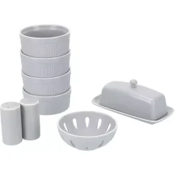 Sale Kirklands Home Stone Stoneware 7-pc. Kitchen Accessories Set Gray