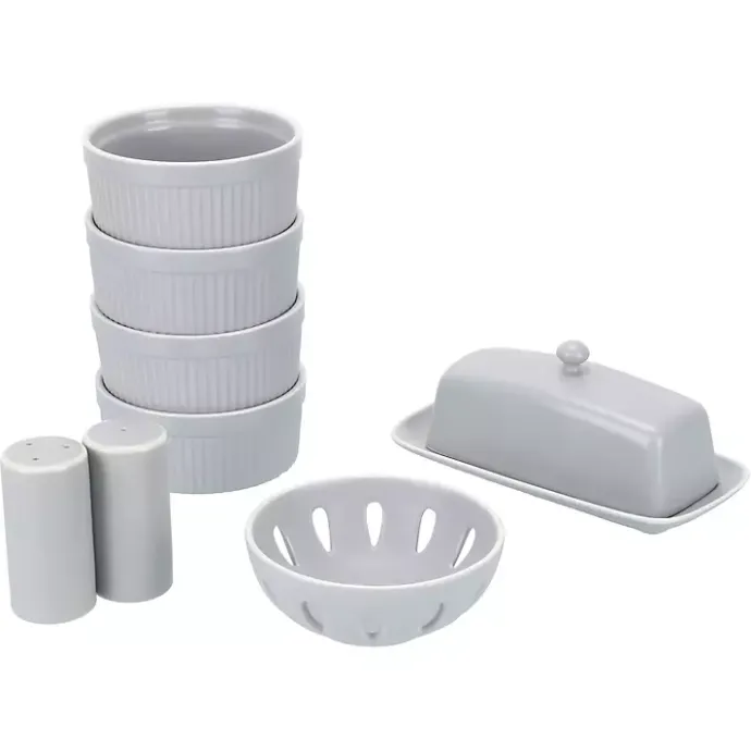 Sale Kirklands Home Stone Stoneware 7-pc. Kitchen Accessories Set Gray