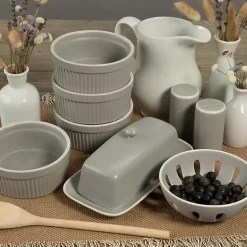 Sale Kirklands Home Stone Stoneware 7-pc. Kitchen Accessories Set Gray