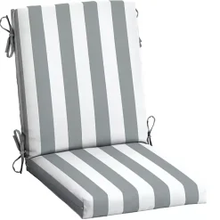 Sale Kirklands Home Stone Stripe Luxe Outdoor Dining Chair Cushion Gray