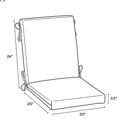 Sale Kirklands Home Stone Stripe Luxe Outdoor Dining Chair Cushion Gray