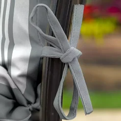 Sale Kirklands Home Stone Stripe Luxe Outdoor Dining Chair Cushion Gray