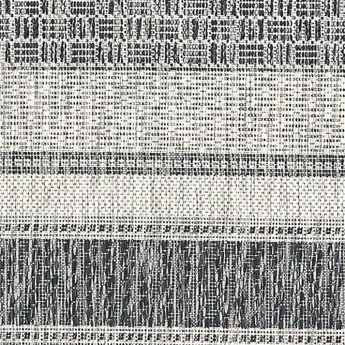 Best Kirklands Home Stripe Weave Sun Shower Outdoor Area Rug, 7x9 Gray