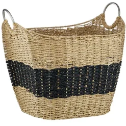 Sale Kirklands Home Striped Natural Seagrass Basket