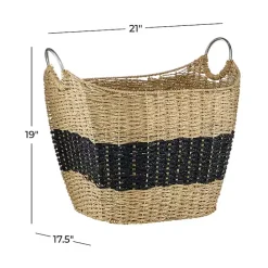 Sale Kirklands Home Striped Natural Seagrass Basket