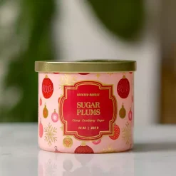 Kirklands Home Sugar Plums Triple Wick Jar Candle Pink