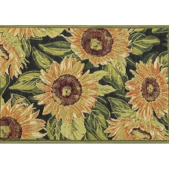 New Kirklands Home Sunflower Blossoms Indoor/Outdoor Rug, 2x3