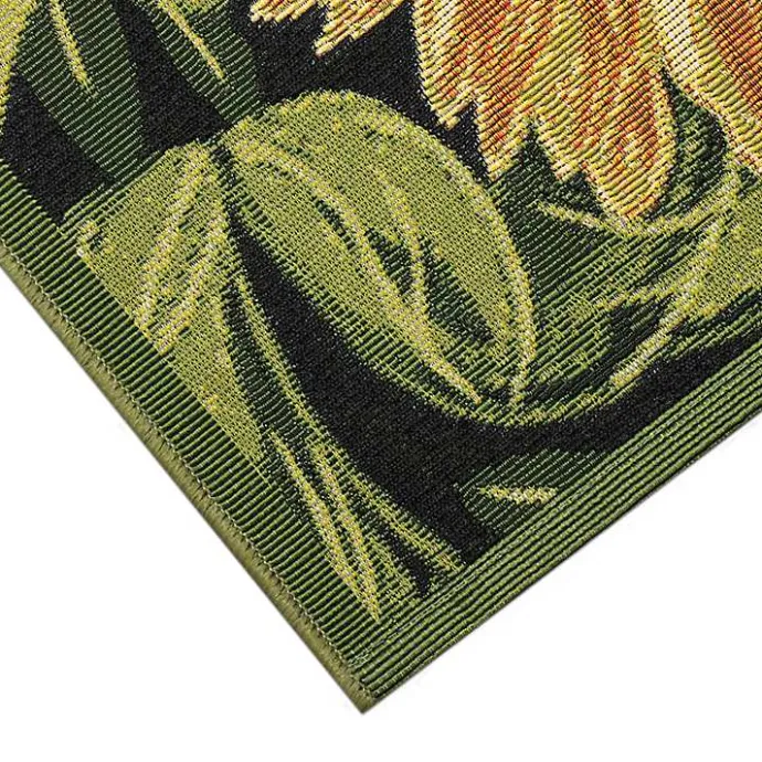 New Kirklands Home Sunflower Blossoms Indoor/Outdoor Rug, 2x3