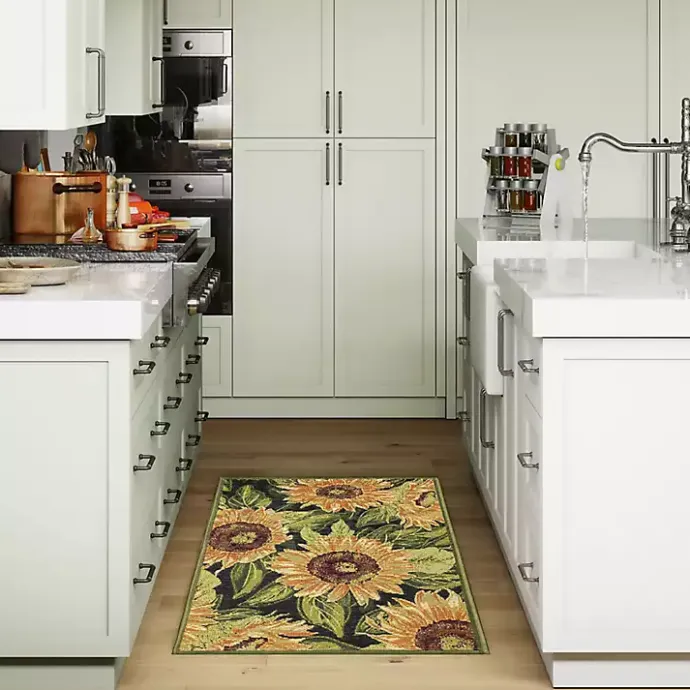 New Kirklands Home Sunflower Blossoms Indoor/Outdoor Rug, 2x3